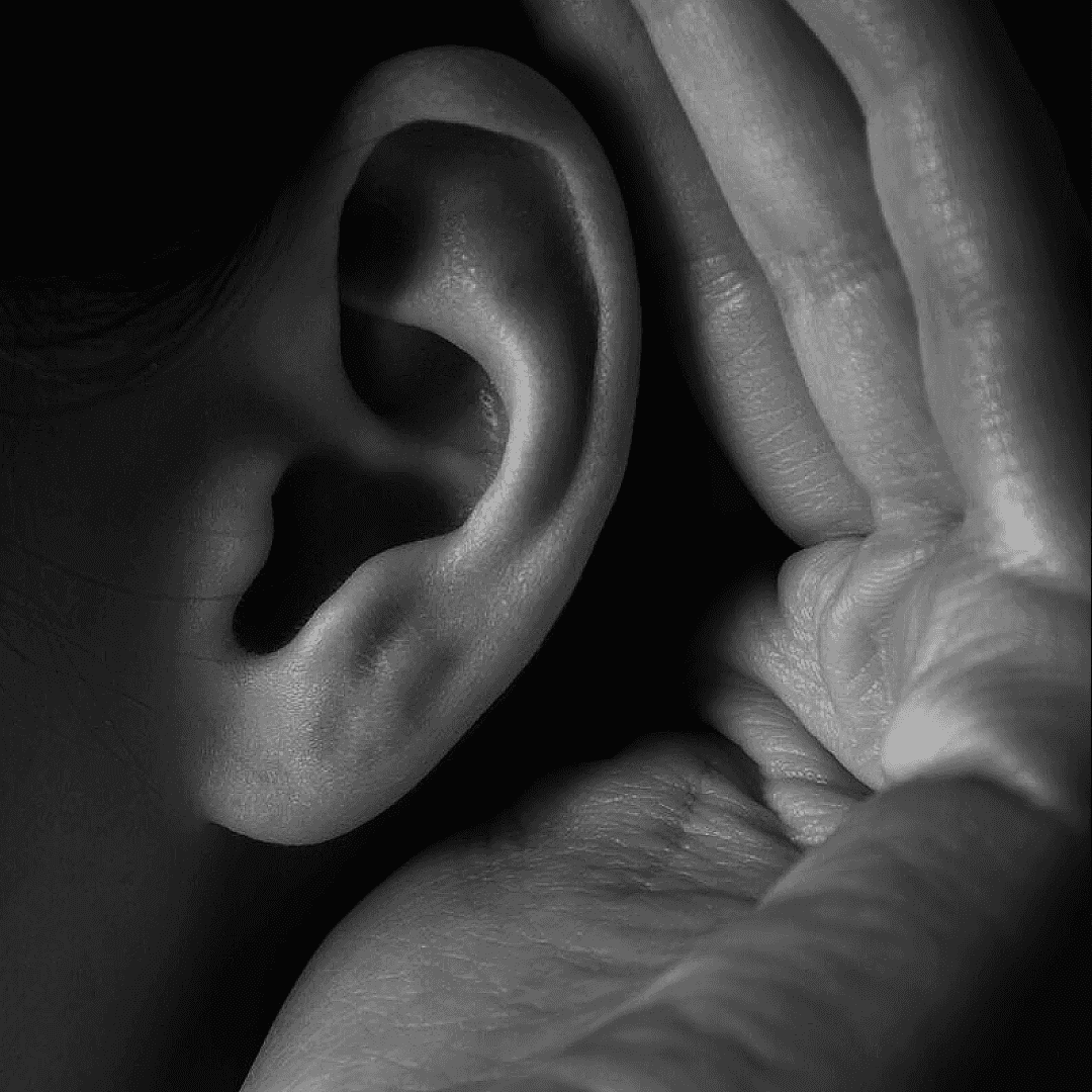 hand to ear listening
